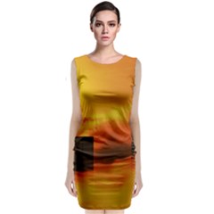 City Sun Clouds Smog Sky Yellow Classic Sleeveless Midi Dress by HermanTelo