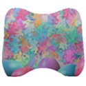 Eggs Happy Easter Rainbow Velour Head Support Cushion View1