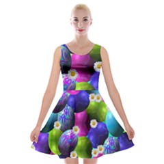 Eggs Happy Easter Velvet Skater Dress by HermanTelo