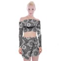 Floral Pattern Off Shoulder Top with Mini Skirt Set View1