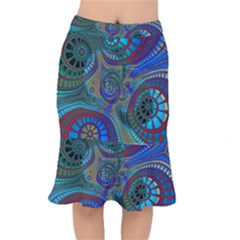 Fractal Abstract Line Wave Mermaid Skirt by HermanTelo