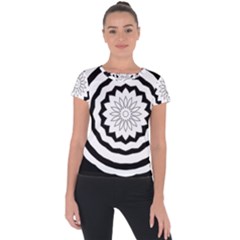 Mandala Short Sleeve Sports Top  by HermanTelo