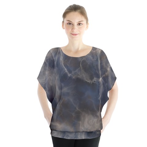 Marble Surface Texture Stone Batwing Chiffon Blouse by HermanTelo