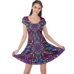 Kaleidoscope Triangle Curved Cap Sleeve Dress by HermanTelo