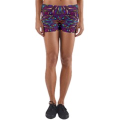 Kaleidoscope Triangle Curved Yoga Shorts by HermanTelo