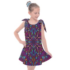 Kaleidoscope Triangle Curved Kids  Tie Up Tunic Dress by HermanTelo