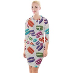 Macaron Bread Quarter Sleeve Hood Bodycon Dress by HermanTelo