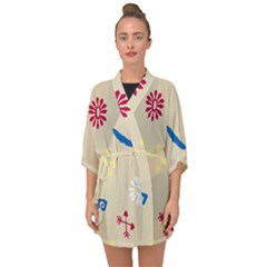 Pattern Culture Tribe American Half Sleeve Chiffon Kimono by HermanTelo