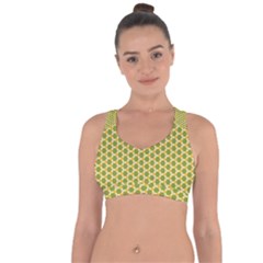 Pattern Halloween Pumpkin Color Green Cross String Back Sports Bra by HermanTelo