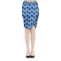 Girl Face Blue Midi Wrap Pencil Skirt by snowwhitegirl