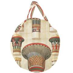 Egyptian Architecture Column Giant Round Zipper Tote by Sapixe