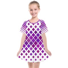 Pattern Square Purple Horizontal Kids  Smock Dress by HermanTelo