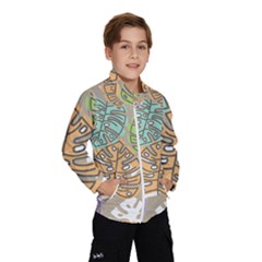 Pattern Leaves Banana Rainbow Kids  Windbreaker by HermanTelo