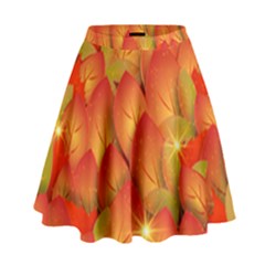 Pattern Texture Leaf High Waist Skirt by HermanTelo