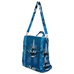 Sport, Surfboard With Water Drops Crossbody Backpack by FantasyWorld7