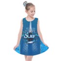 Sport, Surfboard With Water Drops Kids  Summer Dress View1