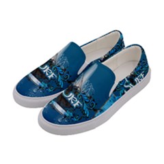 Sport, Surfboard With Water Drops Women s Canvas Slip Ons by FantasyWorld7