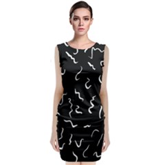 Scribbles Lines Painting Classic Sleeveless Midi Dress by HermanTelo