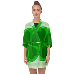 Shamrock Luck Day Half Sleeve Chiffon Kimono by HermanTelo