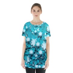 Stars Christmas Ice 3d Skirt Hem Sports Top by HermanTelo