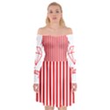 Diamond Red Red White Stripe Skinny Off Shoulder Skater Dress View1