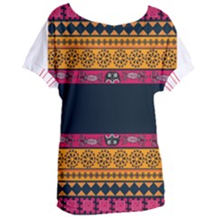 Diamond Red Black Pink Orange African Print Women s Oversized Tee by thomaslake