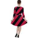 Red Black Stripes Ruffle Dress View2