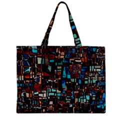 Stained Glass Mosaic Abstract Zipper Mini Tote Bag by Sapixe