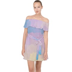 Sunrise Sunset Colours Background Off Shoulder Chiffon Dress by HermanTelo