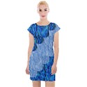 Texture Surface Blue Shapes Cap Sleeve Bodycon Dress View1