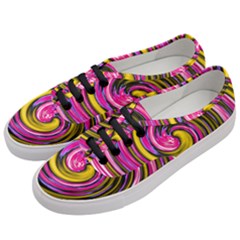 Swirl Vortex Motion Pink Yellow Women s Classic Low Top Sneakers by HermanTelo