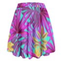 Tropical Greens Pink Leaves High Waist Skirt View2