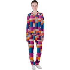 Abstract Geometry Blocks Casual Jacket And Pants Set by Bajindul