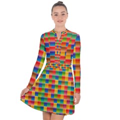 Background Colorful Abstract Long Sleeve Panel Dress by Bajindul