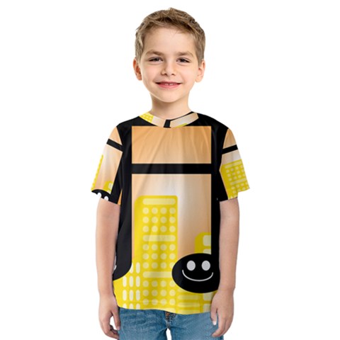 Abstract Anthropomorphic Art Kids  Sport Mesh Tee by Bajindul