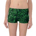 Abstract Plaid Green Reversible Boyleg Bikini Bottoms View1