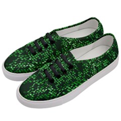 Abstract Plaid Green Women s Classic Low Top Sneakers by Bajindul