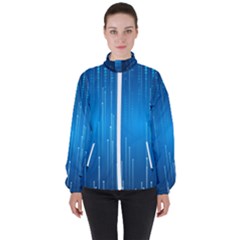 Abstract Rain Space Women s High Neck Windbreaker by Bajindul