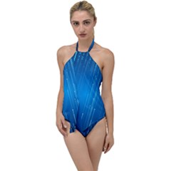 Abstract Rain Space Go With The Flow One Piece Swimsuit by Bajindul