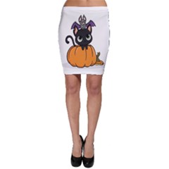 Halloween Cute Cat Bodycon Skirt by Bajindul