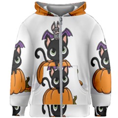 Halloween Cute Cat Kids  Zipper Hoodie Without Drawstring by Bajindul