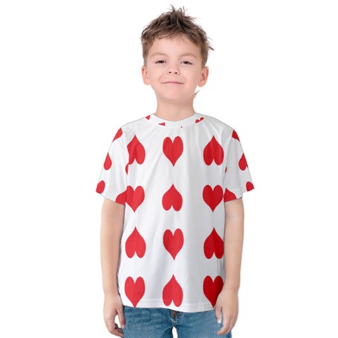 Heart Red Love Valentines Day Kids  Cotton Tee by Bajindul