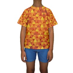 Background Triangle Circle Abstract Kids  Short Sleeve Swimwear by Bajindul