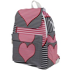 Heart Stripes Symbol Striped Top Flap Backpack by Bajindul