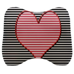 Heart Stripes Symbol Striped Velour Head Support Cushion by Bajindul