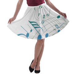 Music Notes A-line Skater Skirt by Bajindul