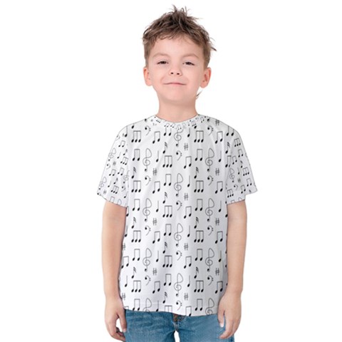 Music Notes Background Wallpaper Kids  Cotton Tee by Bajindul