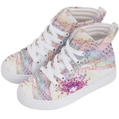 Music Notes Abstract Kids  Hi-top Skate Sneakers by Bajindul