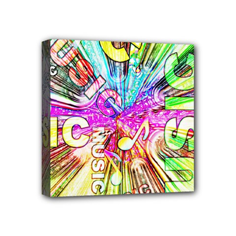 Music Abstract Sound Colorful Mini Canvas 4  X 4  (stretched) by Bajindul