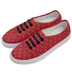 Pattern Red Background Structure Women s Classic Low Top Sneakers by Bajindul